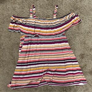 Lane Bryant Kids Multicolor Striped Off-Shoulder top A-113